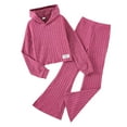 thumbnail image 1 of MEZZALL Girls Winter Outfits Sets Long Sleeve Hooded Sweatshirt With Flare Pants Casual School Clothes For Kids 8 12 Toddler Dailywear Birthday / 10-11 Years, 1 of 8