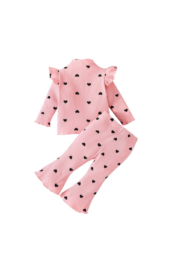 Girls Winter Outfits Soft Toddler Clothes Cute Cartoon Pullover Hoodie And Pants Set For Baby Girls Warm Cozy Two Piece Outfits Soft Clothing