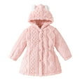 thumbnail image 1 of MEZZALL Girls Winter Warm Coats Ear Hooded Jacket Breathable Toddler Dailywear, Pink, 9-12 Month, 1 of 3