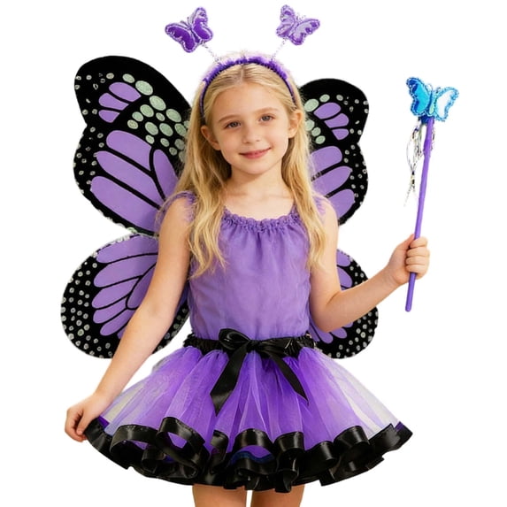 MEZZALL Girls With Headband And Skirt For Stage Performance Dress Up Party Comfortable Kids Clothing Sets Soft Fabric All Day Wear