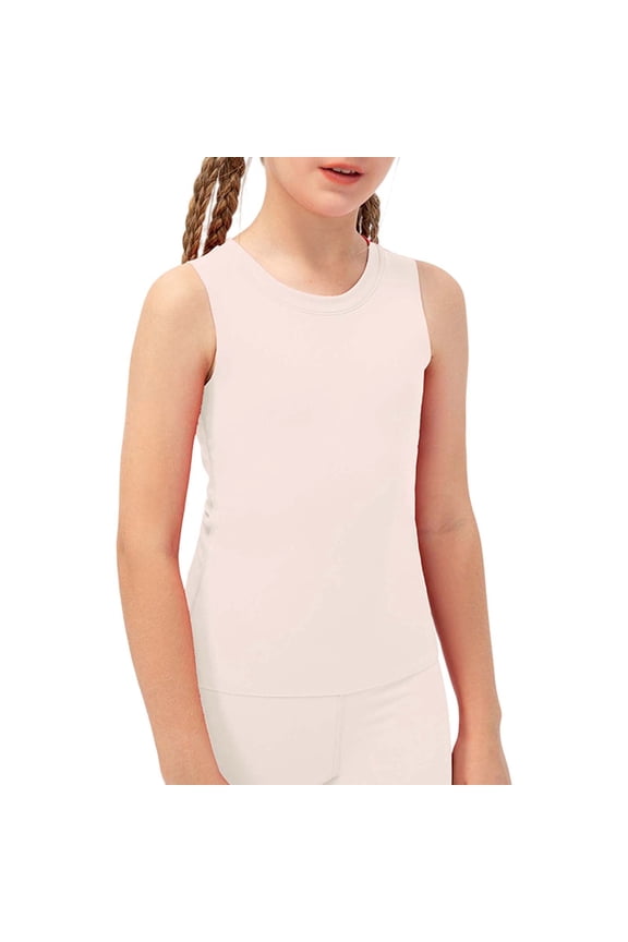 Girls Workout Tank Tops Stretchy Yoga Vest For Kids Soft Breathable Athletic Tee Comfortable Activewear For Sports And Dance Toddler Daily Wear Versatile / 7-8 Years