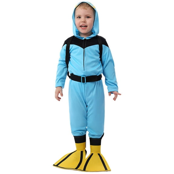 MEZZALL Halloween Boys Diver Role Play Outfits Jumpsuit Kids Party Dress Up Performance Cozy Toddler Clothing