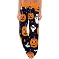 thumbnail image 1 of MEZZALL Halloween Printed Pajama Pants for Women Drawstring Waist Cute Pumpkin Ghosts Pattern Comfortable Night Loungewear Bottoms, 1 of 5