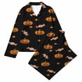 thumbnail image 1 of MEZZALL Halloween Pumpkin Print Lapel Collar Pajamas Sets Long Sleeve Button Tops & Elastic Waist Long Pants Kids Sleepwear Classic Nightwear, 1 of 4