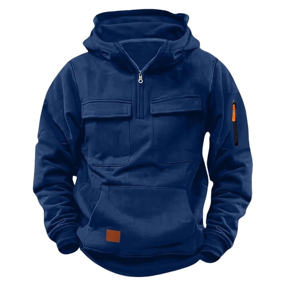 MEZZALL Hoodies Boys Casual Quarter Zip Pullover Tractical Long Sleeve Outdoor Athletic Youth Sweathshirt Sports Hoodie Solid Color Cozy Dailywear