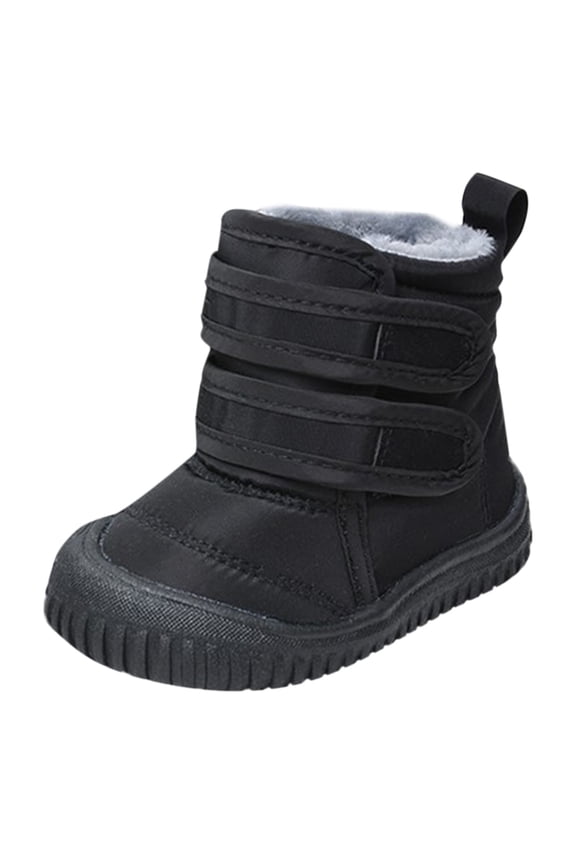 Hook Loop Low Cut Boots Cloth Snow Boots Kids Winter Shoes Girls Boys Outdoor Boots Solid Color Trendy Child Footwear