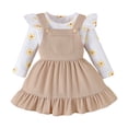 thumbnail image 1 of MEZZALL Baby Girl Fall Outfits Long Sleeve T Shirt Tops Spaghetti Skirt Overalls Girls Clothing Sets Soft, 12-18 Months, 1 of 7