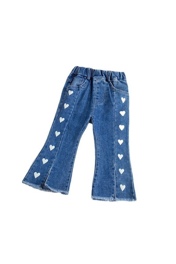 Bottom Jeans Baby Girls Hang Dyed Gradient Stretch Pants Bottoms Ruffle Trousers Flare Pants Classic, 12-18 Months