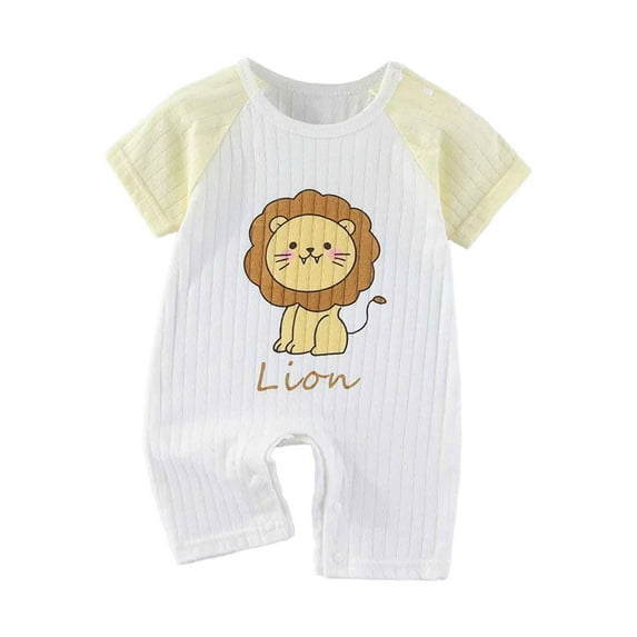 MEZZALL Boys Girls Short Sleeve Cartoon Romper Birthday Jumpsuit 6-12 Months Cozy Kids Wear