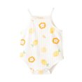 thumbnail image 1 of MEZZALL Boys Girls Sleeveless Solid Color Romper Jumpsuit Summer Bodysuits Clothes, Yellow, 3-6 Months, 1 of 9