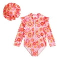 thumbnail image 1 of MEZZALL Girls Long Sleeve Floral Prints Swimwear Beach Monokini Bikini With Hat 2 Piece Outfits Soft Beachwear, 18-24 Months, 1 of 7