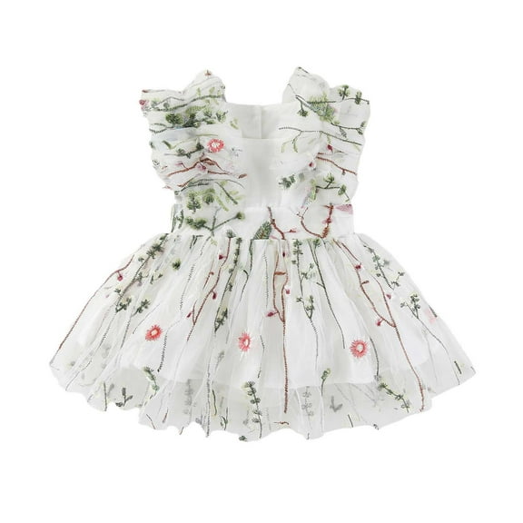 MEZZALL Girls Sleeveless Birthday Mesh Romper Bodysuits Onesie Dress 3-6 Months Breathable Kids Wear