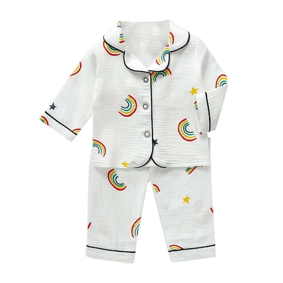 MEZZALL Kids Baby Boys Girls Dinosaur Animals Floral Button Down Shirt Tops   Long Pants Pajamas Sleepwear Outfits Loungewear Set Cute, 12-24 Months