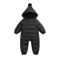 thumbnail image 1 of MEZZALL Boys Girls Long Sleeve Solid Color Winter Coat Jacket Thicken Windproof Warm Jumpsuit Outwear Classic Dailywear, Black, 12-18 Months, 1 of 4