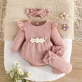 thumbnail image 1 of MEZZALL Jumpsuit Adorable Girls Ribbed Knit Bodysuit With Cute Flutter Sleeves Bodysuits Summer Onesie Baby Toddler Trendy O-Neck Spring Child One-Pieces, 1 of 7