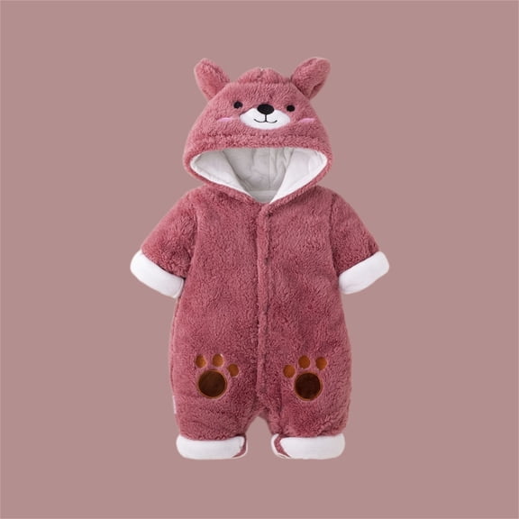 MEZZALL Jumpsuit Baby Boys Winter Onesie Warm Bodysuit With Bear Design Cozy Romper Toddler Cold Weather Wear Adorable Long Sleeve O-Neck Spring Child One-Pieces