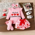 thumbnail image 1 of MEZZALL Jumpsuit Valentine's Day Baby Girl Onesie Long Sleeve Bodysuit Shorts And Socks Three Piece Cute Toddler Romper Playwear Classic O-Neck Spring Child One-Pieces, 1 of 6