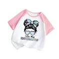 thumbnail image 1 of MEZZALL Kid Baby Girls Cute Round Neck Short Sleeve Print Raglan Sleeve Tee Summer Casual T-Shirt Tshirts Tops, Pink, 7-8 Years, 1 of 3