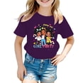 thumbnail image 1 of MEZZALL Kid Girls Cute Graphic T-Shirt Round Neck Short Sleeve Tee Summer Casual Tshirts Tops, Purple, 3-4 Years, 1 of 5