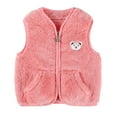 thumbnail image 1 of MEZZALL Kids Baby Boys Girls Vest Zip Up Cute Bear Jackets Fuzzy Fall Winter Warm Clothes Outwear Toddler Outerwear Solid Color Coats Breathable Child Sleeveless Streetwear, 1 of 4
