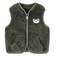 thumbnail image 1 of MEZZALL Kids Baby Boys Girls Vest Zip Up Cute Bear Jackets Fuzzy Fall Winter Warm Clothes Outwear Toddler Outerwear Solid Color Coats Breathable Child Sleeveless Streetwear, 1 of 4