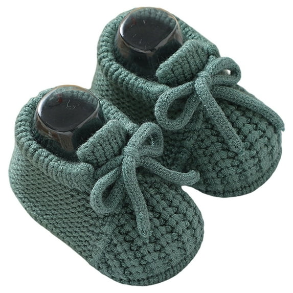 MEZZALL Kids Baby Girls First Walking Shoes Soft Sole Knit Booties With Bow For Toddler Winter Indoor Outdoor For Solid Color Fashionable Child Shoes