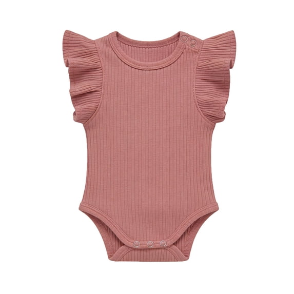 MEZZALL Kids Baby Girls Ribbed Knit Bodysuits Summer Tank Style Sleeveless O-Neck Rompers Soft Stretchy Playwear Boho Jumpsuits