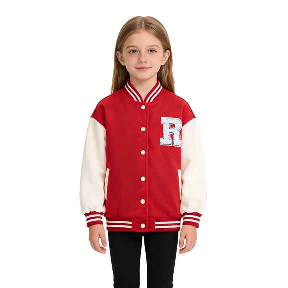 MEZZALL Kids Baseball Jacket Boys Girls Warm Thickened Outerwear Autumn Winter Seasons Youth Children Coats Birthday Long Sleeve Tops