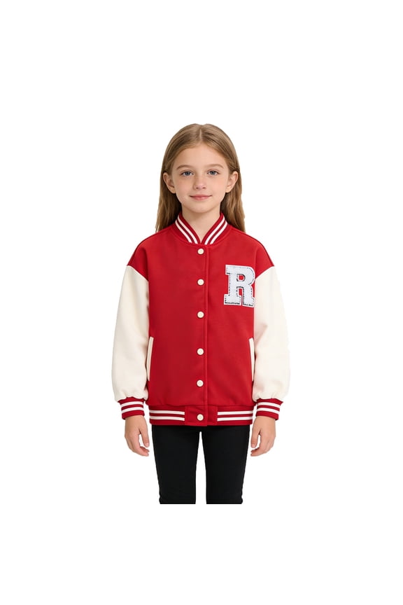 Kids Baseball Jacket Boys Girls Warm Thickened Outerwear Autumn Winter Seasons Youth Children Coats Birthday Long Sleeve Tops