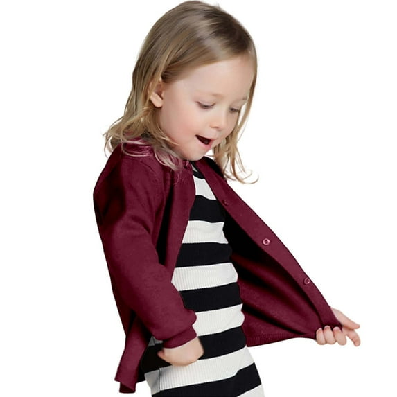 MEZZALL Kids Boys Girls Cardigans Sweaters Autumn Candy Color Coats O-Neck Button Solid Color Small Cardigans Children Tops (1Y 8Y) Cute Dailywear