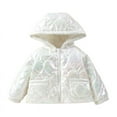 thumbnail image 1 of MEZZALL Kids Boys Girls Fall Winter Solid Color Lightweight Hooded Casual Jacket Children Clothes Soft Toddler Dailywear, White, 2-3 Years, 1 of 6