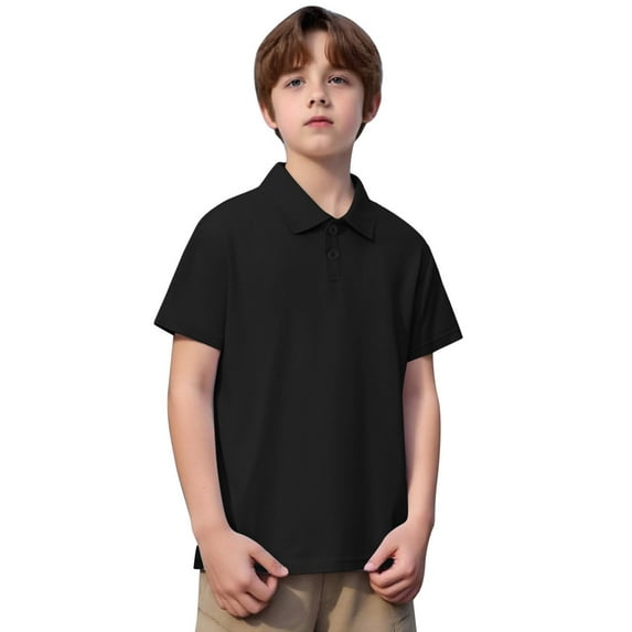 MEZZALL Kids Boys Girls Holiday Polo Shirts Short Sleeve Summer Casual Solid Color Gentleman Tops Teen T Shirt 12-13 Years Soft Baby Wear