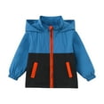 thumbnail image 1 of MEZZALL Kids Boys Girls Patchwork Coat Hooded Jacket Windproof Zipper Outwear Comfort, 18-24 Months, 1 of 4
