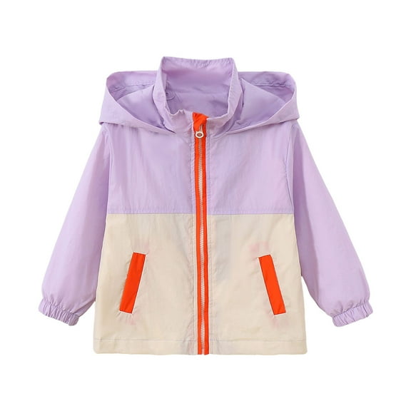 MEZZALL Kids Boys Girls Patchwork Coat Hooded Jacket Toddler Windproof Zipper Outwear Lovely, 4-5 Years