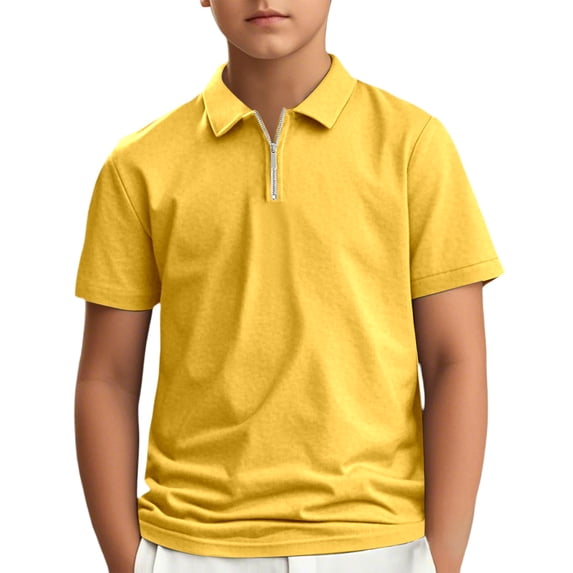 MEZZALL Kids Boys Girls Polo Shirts Short Sleeve Summer Casual Solid Color Zipper Gentleman Tops Holiday Shirts T Shirt Cozy Toddler Blouses Clothing