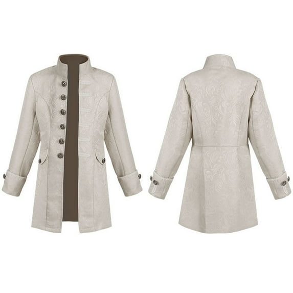 MEZZALL Kids Boys Steam Punk Pi Rate Jackets Classic Gothic Dovetail Coat For School Musical Versatile Toddler Dailywear, White, 8-9 Years