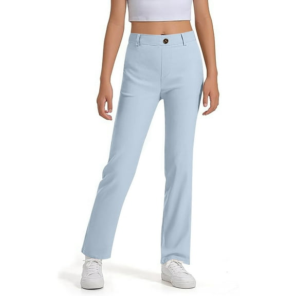 MEZZALL Kids Boys Stretch Pull On Chino Pants Kids School Yonth Twill Pants Fashionable Solid Color Daliy Slacks Trousers