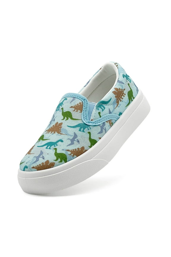 Kids Canvas Sneakers Sports Shoes Boys Girls Toddler On Casual Shoes With Dinosaur Print Comfortable Lightweight Breathable Daily Walking Play School Footwear Leisure / 10-10.5 Years