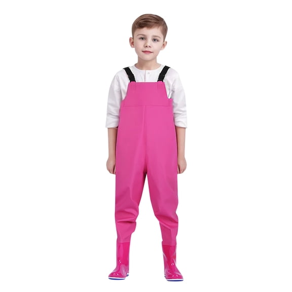 MEZZALL Kids Chest Waders Youth Fishing Waders For Toddler Children Waterproof Waders With Boots Solid Color Trendy Child Waders