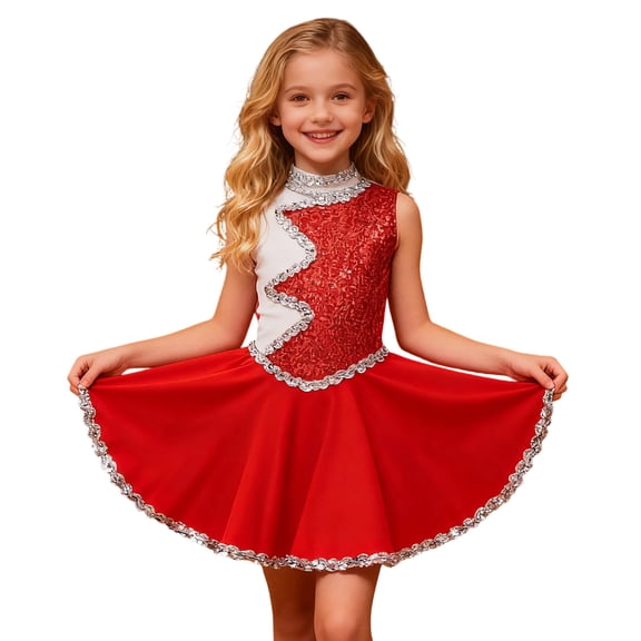 MEZZALL Kids Child Girls Sleeveless Christmas Pageant Dress O-Neck Party Gown Dresses Comfort Sundress