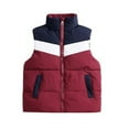 thumbnail image 1 of MEZZALL Kids Child Toddler Baby Boys Girls Sleeveless Color Block Patchwork Winter Coats Jacket Vest Outer Outwear Outfits Clothes Trendy Dailywear, Red, 4-5 Years, 1 of 5