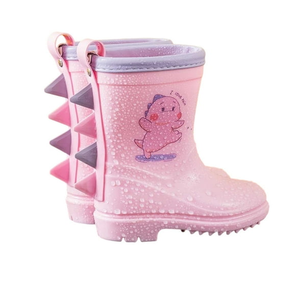 MEZZALL Kids Children Dinosaur Rain Boots Lightweight Boys Rain Boots Girls Mid Calf Export Water Outdoor Solid Color Shoes 2-8 Years Old Classic Footwear