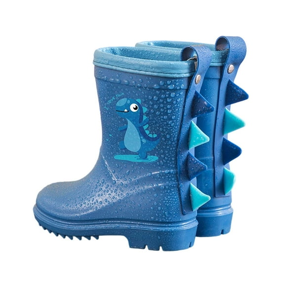 MEZZALL Kids Children Dinosaur Rain Boots Lightweight Boys Rain Boots Girls Mid Calf Export Water Outdoor Solid Color Shoes 2-8 Years Old Cozy Footwear