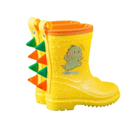 MEZZALL Kids Children Dinosaur Rain Boots Lightweight Boys Rain Boots Girls Mid Calf Export Water Outdoor Solid Color Shoes 2-8 Years Old Fashionable Footwear