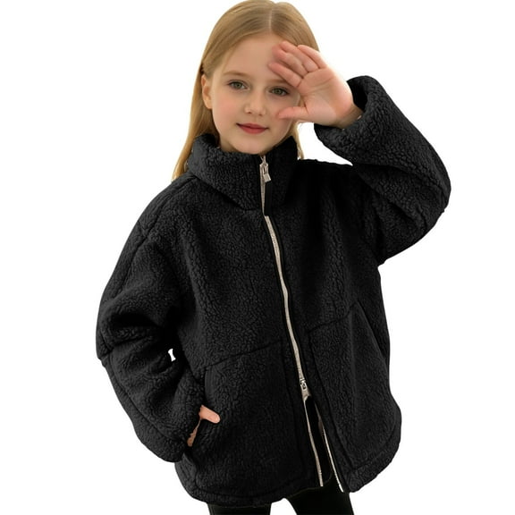 MEZZALL Kids Children Solid Color Double Zipper Jacket Long Sleeve Outerwear Coats Winter Breathable Streetwear