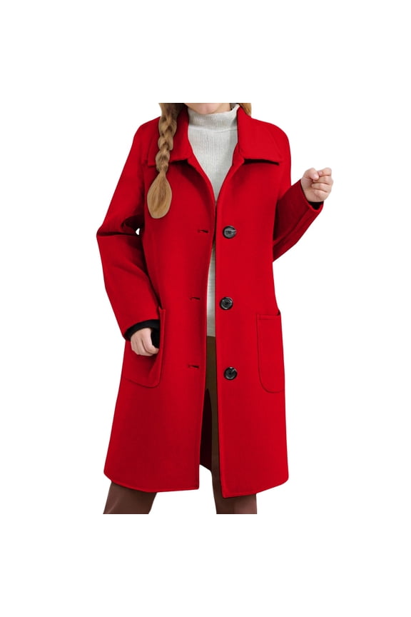 Kids Classic Trench Coats Girls Long Coats With Lapel Collar Timeless Outerwear For School And Casual Wear Versatile Long Sleeve Jackets Tops