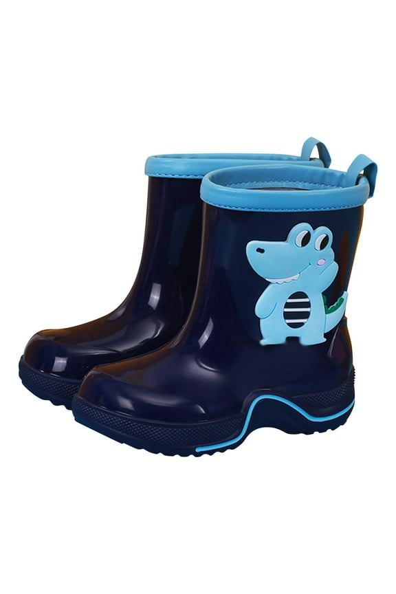 Kids Cute Rain Boots Shoes For Boys Mid Calf Boots With Cartoon Designs Comfortable Non- Sole For Daily Wear School Outdoor Play 2-11 Toddler Footwear Leisure / 8-9 Years