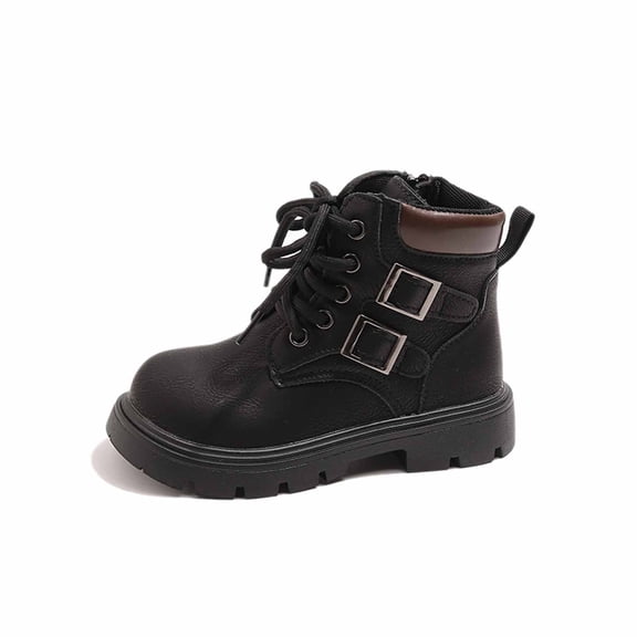MEZZALL Kids Fashion Soft Sole Short Boots Girls British Style Comfortable Leather Children Footwear Breathable Outdoor Solid Color Shoes