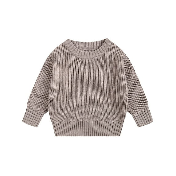 MEZZALL Kids Girl Sweater Clothing Casual Pullover Baby Boys Warm Soft Tops Lovely Toddler Knitwear, Khaki, 5-6 Years