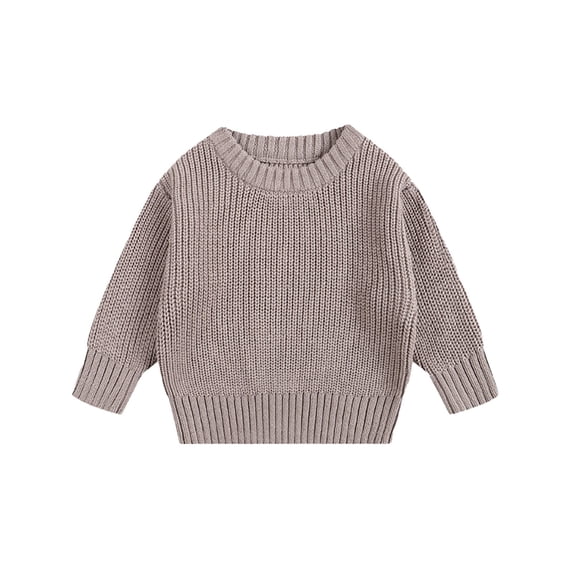 MEZZALL Kids Girl Sweater Clothing Casual Pullover Baby Boys Warm Soft Tops Trendy Toddler Knitwear, Khaki, 3-4 Years